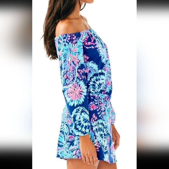 LILLY PULITZER Gypsea Girl Deep Indigo Lana Skort Romper. Small - Picture 4 of 14